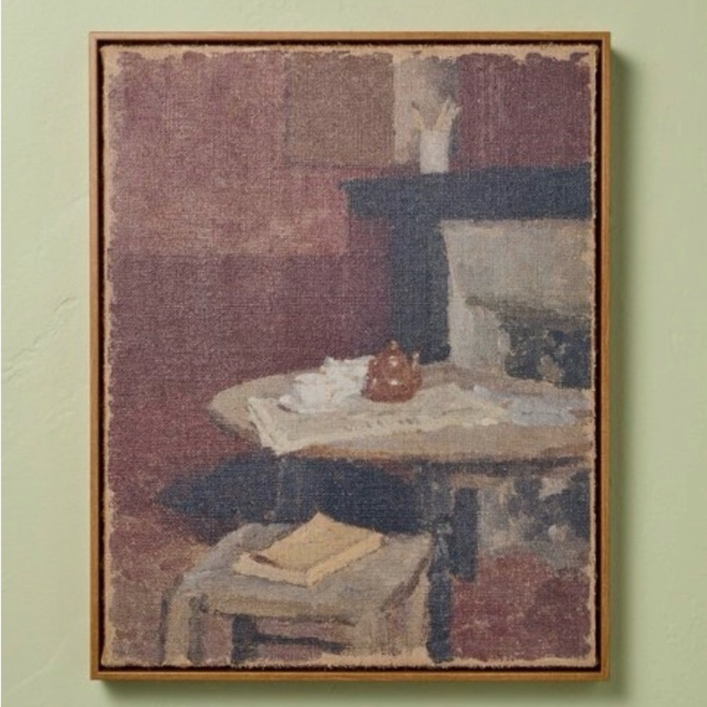 Hearth & Hand Magnolia 20”x16”Vertical Dining Still Life Framed Burlap Wall Art